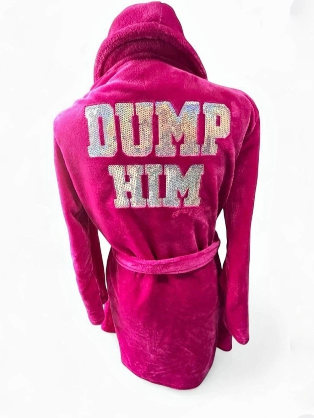 Juicy Couture Dump Him Sequin Robe Pink XL/L